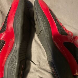 Men's Red and Black Athletic Shoes